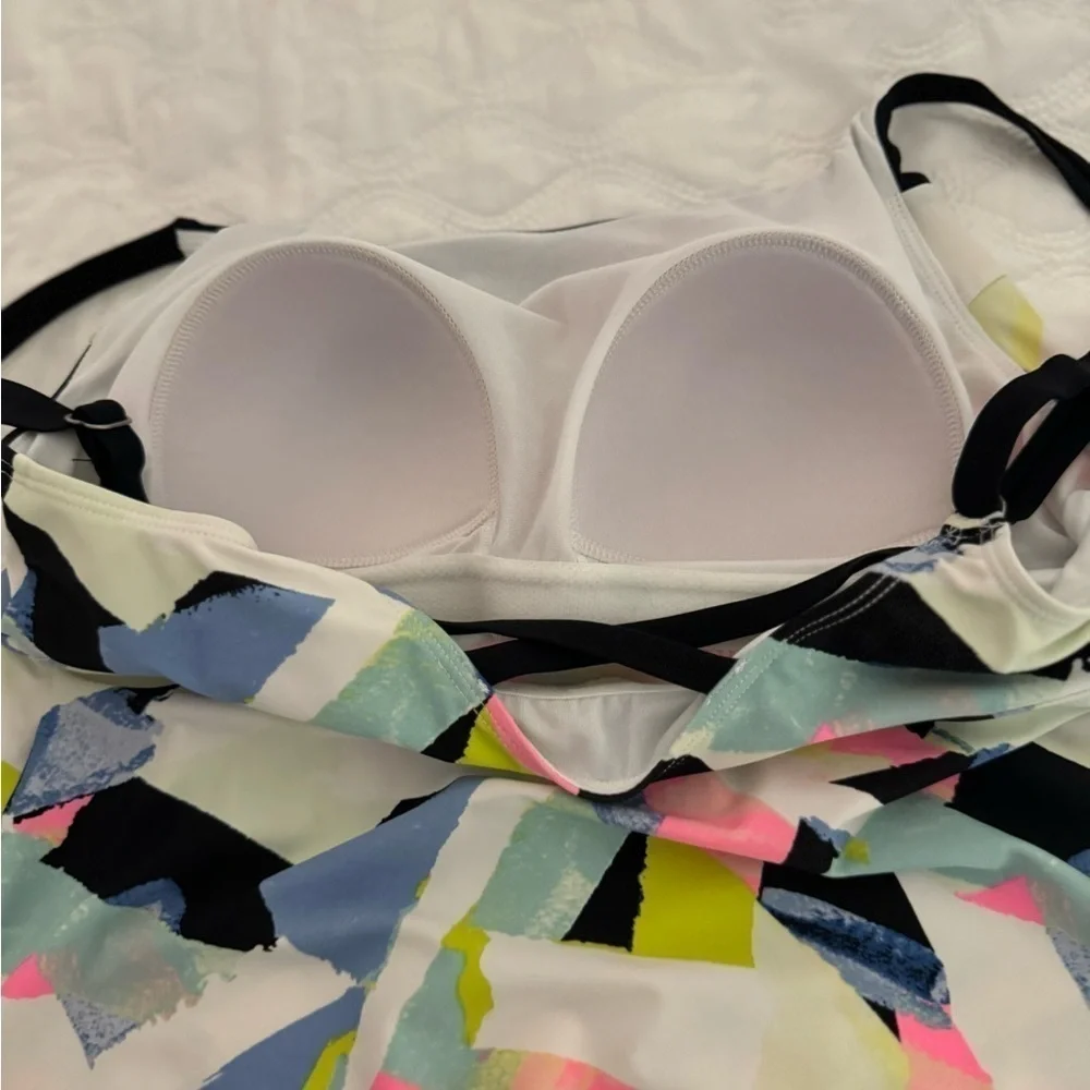 Zelos Geometric shapes Tankini Top M